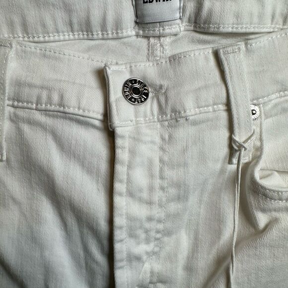 NWT EDWIN Women’s Bree Mid Rise Crop Straight Leg Ivory Jeans - Size 28 - Picture 5 of 15